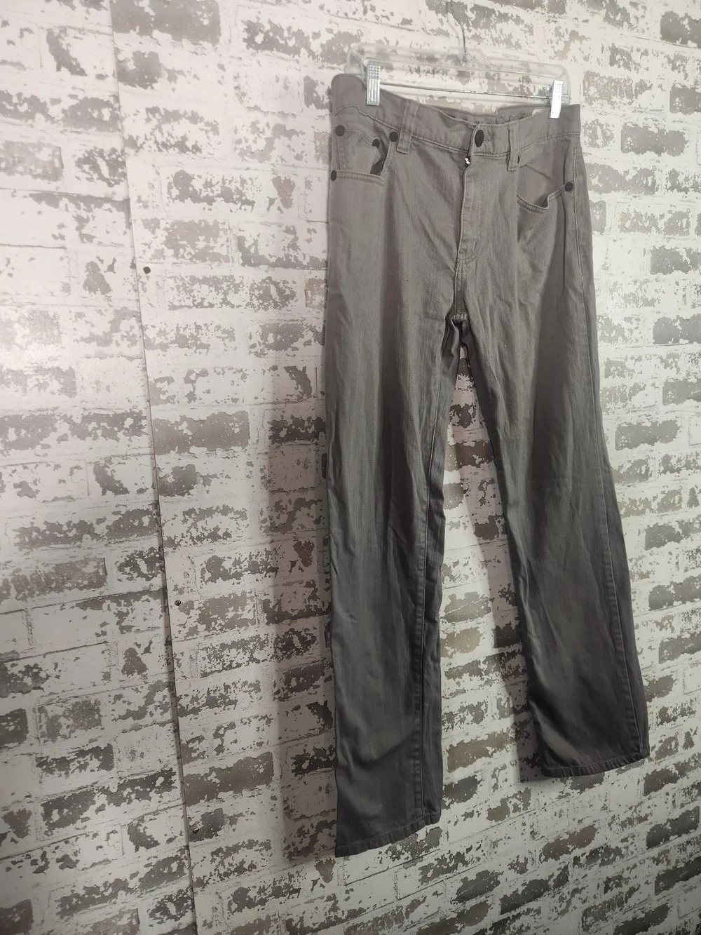 Gray Straight-Leg Pants